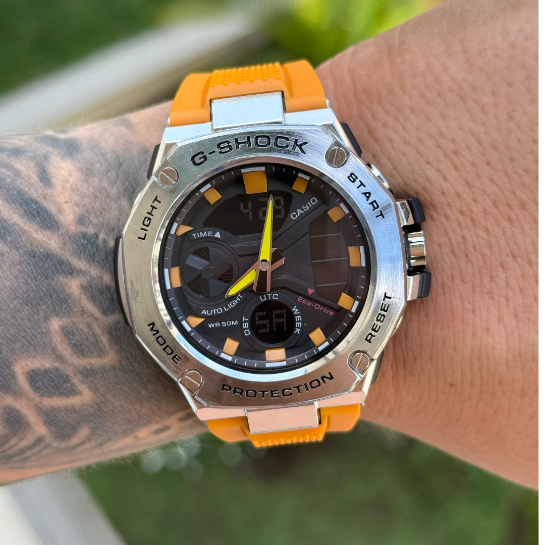 143 G shock Metalico correa tablero naranja