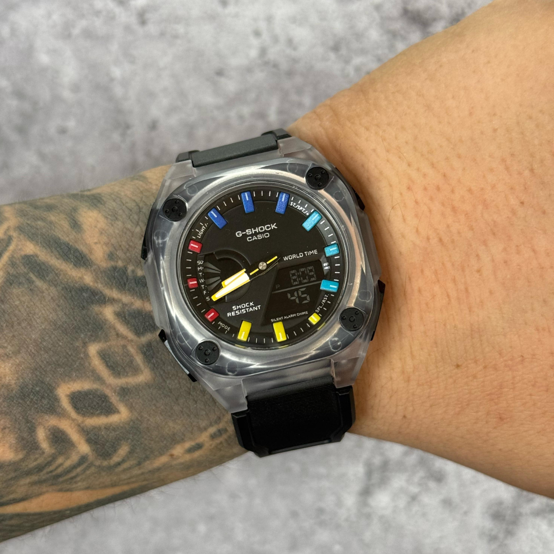 101 G shock nueva colección 2025 pulso negro/Tranparente- colores